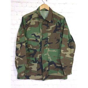 US Army Coat Woodland Camouflage Pattern Combat Button Military Men's Medium Reg